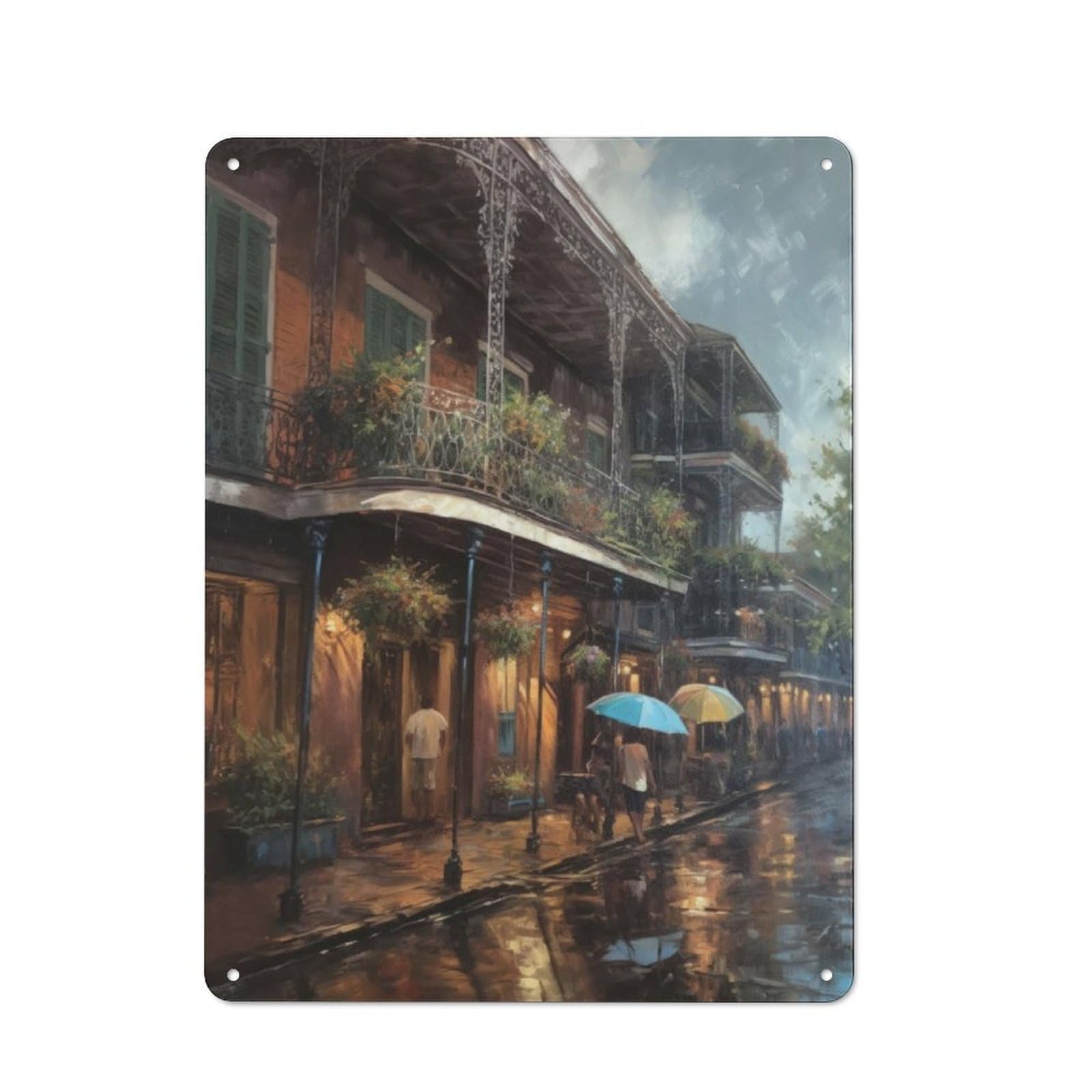 Junmoney New Orleans Charm Usa Classic Metal Wall Decor 40X30cm, Metal Sign For Cafe, Pub, Workshop Or Home Bar, Small Accent For Blank Walls