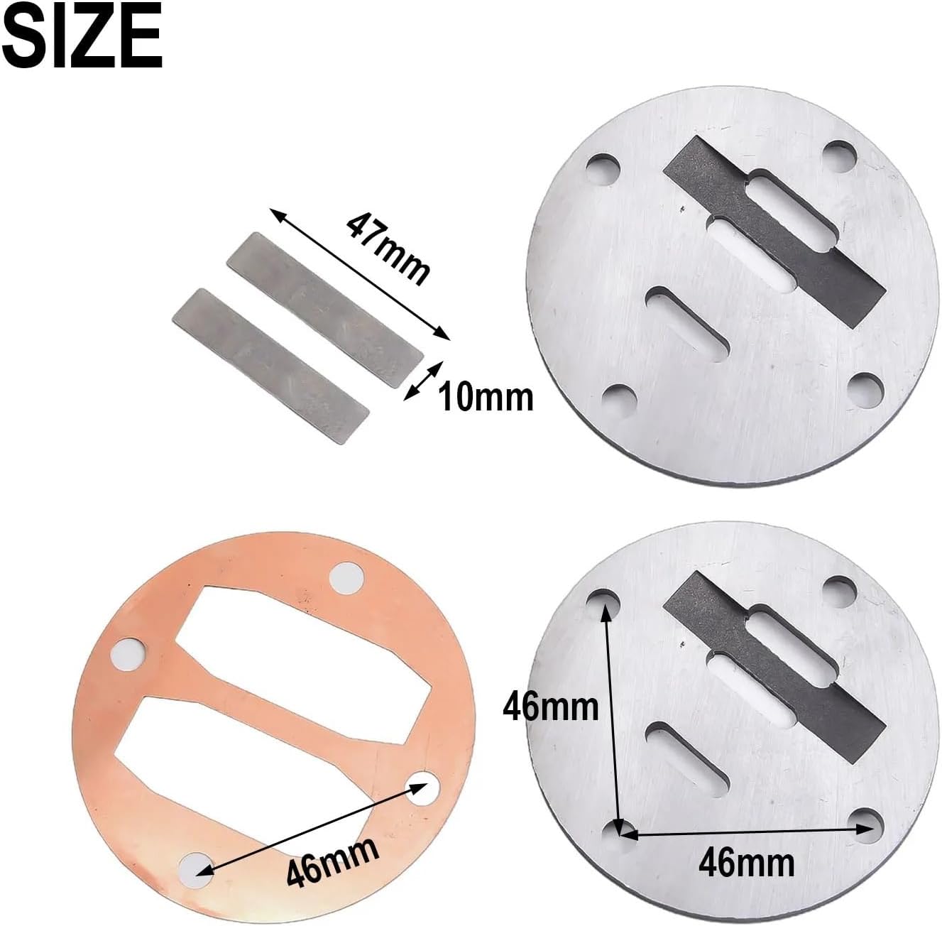 1 Set Tape Air Compressor Cylinder Valve Plate Hole to Hole 46mm Air Pump Fitting 51 Replacement for Air Compressor