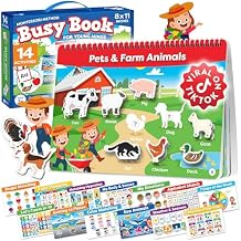 Montessori Preschool Busy Book for Toddlers Ages 3 and Up - Preassembled - Preschool Learning Activities Montessori Educational Toys - Gifts for 3 Year Old Boys, Toddler Learning Toys Activities