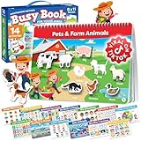 Montessori Preschool Busy Book for Toddlers Ages 3 and Up - Preassembled - Preschool Learning Activities Montessori Educational Toys - Gifts for 3 Year Old Boys, Toddler Learning Toys Activities