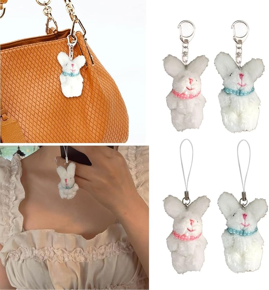 JC Ciondolo Portachiavi A Forma Di Ciambella In Peluche - 10 Cm, Soffice, Per Donna E Bambino, Accessorio Borsa E Auto