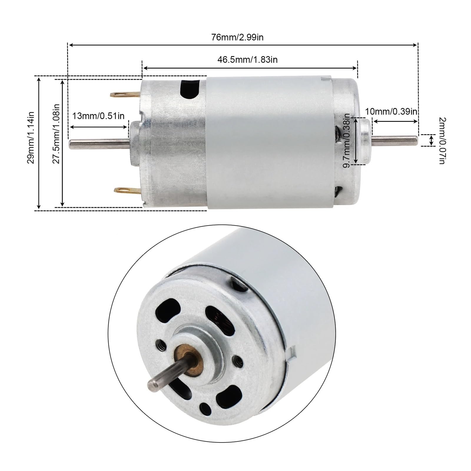 Motore CC 390 12V 22000 Giri/min ad Alta velocità e Coppia Elevata Mini Motore Adatto for Giocattoli Fai da Te/Piccoli elettrodomestici