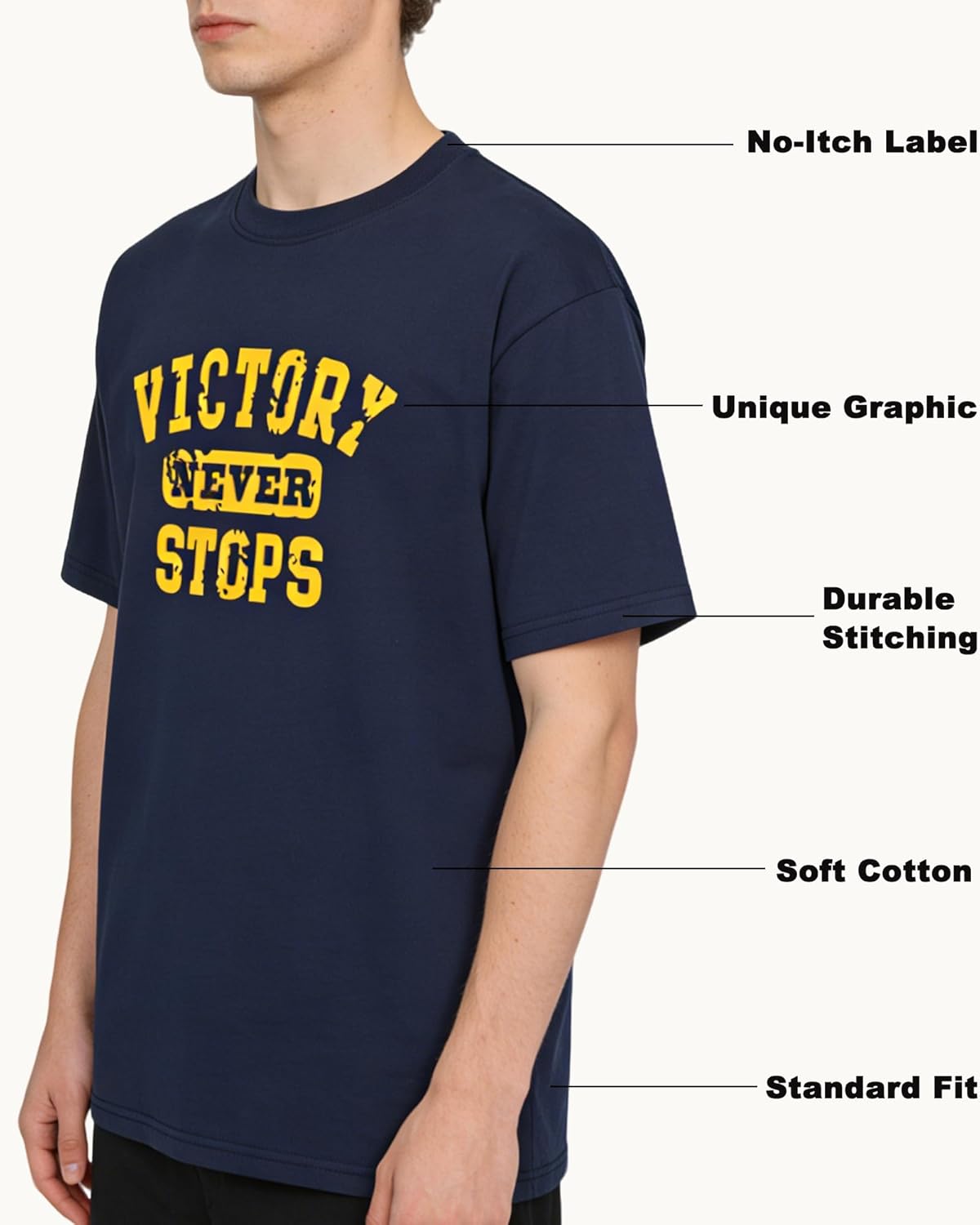 Men's 3 Pack Vintage Graphic Tees Cotton T-Shirts Short Sleeve Casual Crew Neck Letter Print Unisex Tops