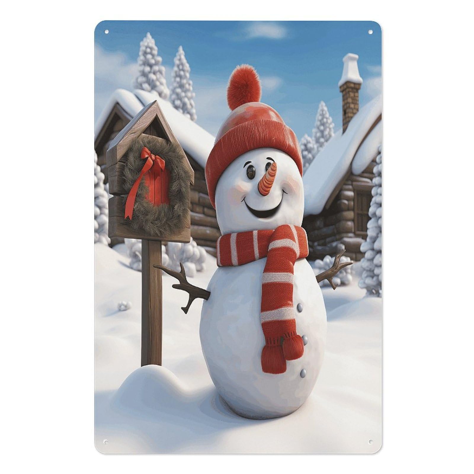 Adfgyerh Style Sign Snowman Tin Sign Hanging Art Prints,Wall Decor For Gifting And Party Decoration 7.9X11.8 Inch,Wall Art For Home Garden Greenhouse Living Room Bedroom Yard