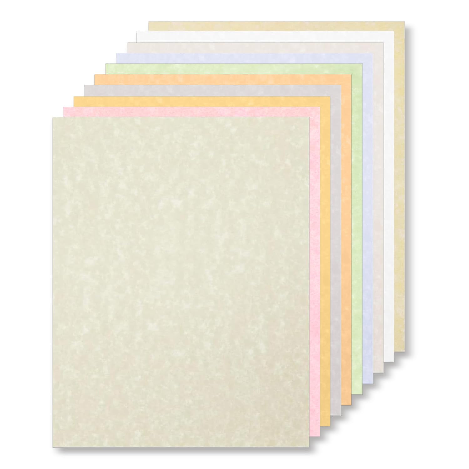 Acidea 100 Sheets Printed Parchment Paper, 180GSM Mixed Colors Blank A4 Certificate Printing Paper, Antique Textured Double Side Printing Parchment Papers for Writing Resume