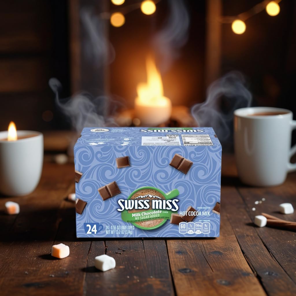 Hot Chocolate Packets, Hot Chocolate Mix, Milk Chocolate Flavor- 24 Count, Plus Vallary Spoon Perfect for Mixing Your Hot Cocoa.