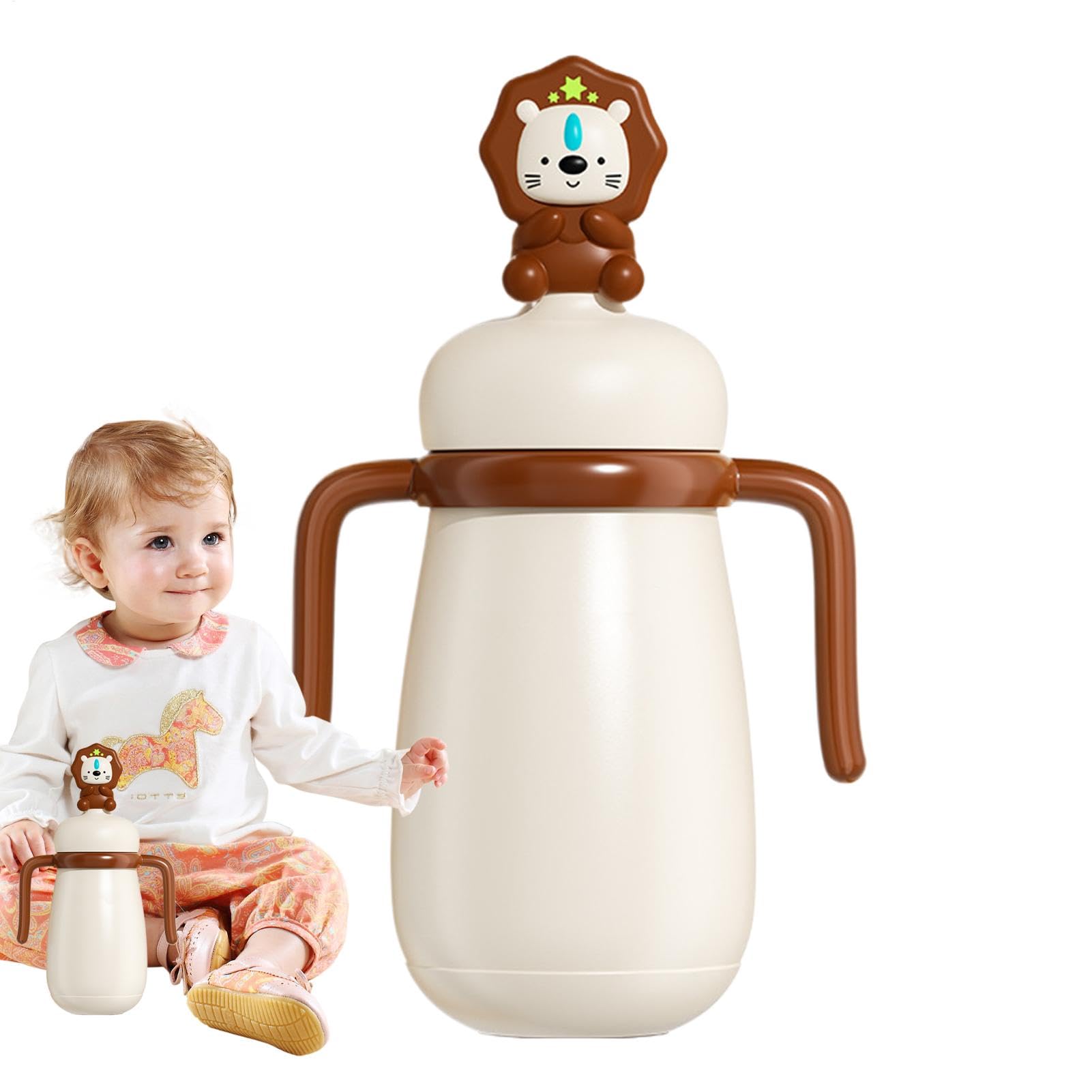 Bouteille de voyage isolée pour tout-petits 300ml, petite bouteille anti-fuite à bec verseur