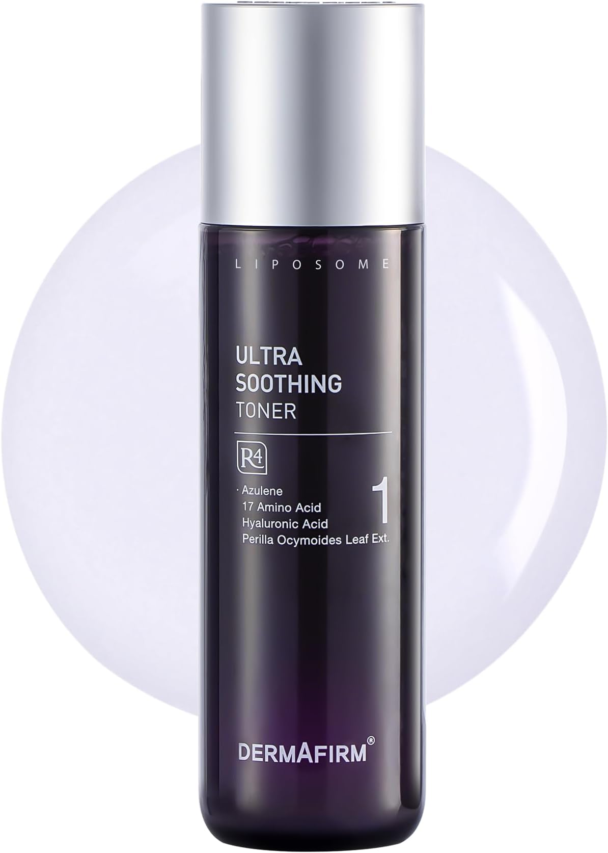 DERMAFIRM Ultra Soothing Face Toner R4 w/Azulene 17 Amino Acids Hyaluronic Acid & Perilla Leaf | Soothing Facial Toner for Cooling & Restoring of All Skin Types No Animal Trials No Paraben 6.76 fl oz