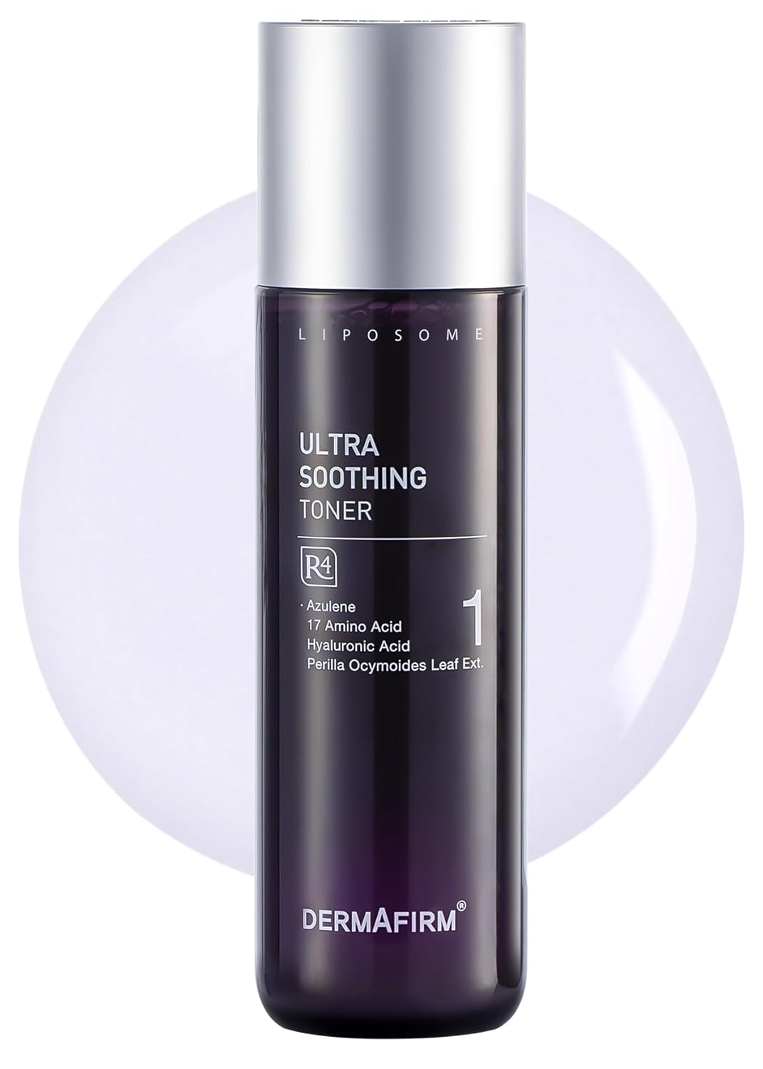 DERMAFIRM Ultra Soothing Face Toner R4 w/Azulene 17 Amino Acids Hyaluronic Acid & Perilla Leaf | Soothing Facial Toner for Cooling & Restoring of All Skin Types No Animal Trials No Paraben 6.76 fl oz