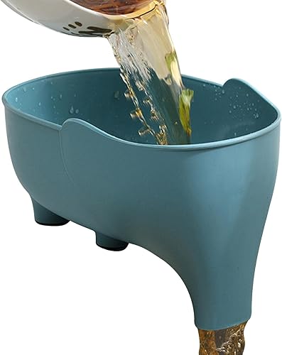 Miniatura 1 de Cesta de drenaje de elefante  Cesta coladora de drenaje de esquina en forma de elefante, cesta multifuncional para fregadero de cocina, cesta de