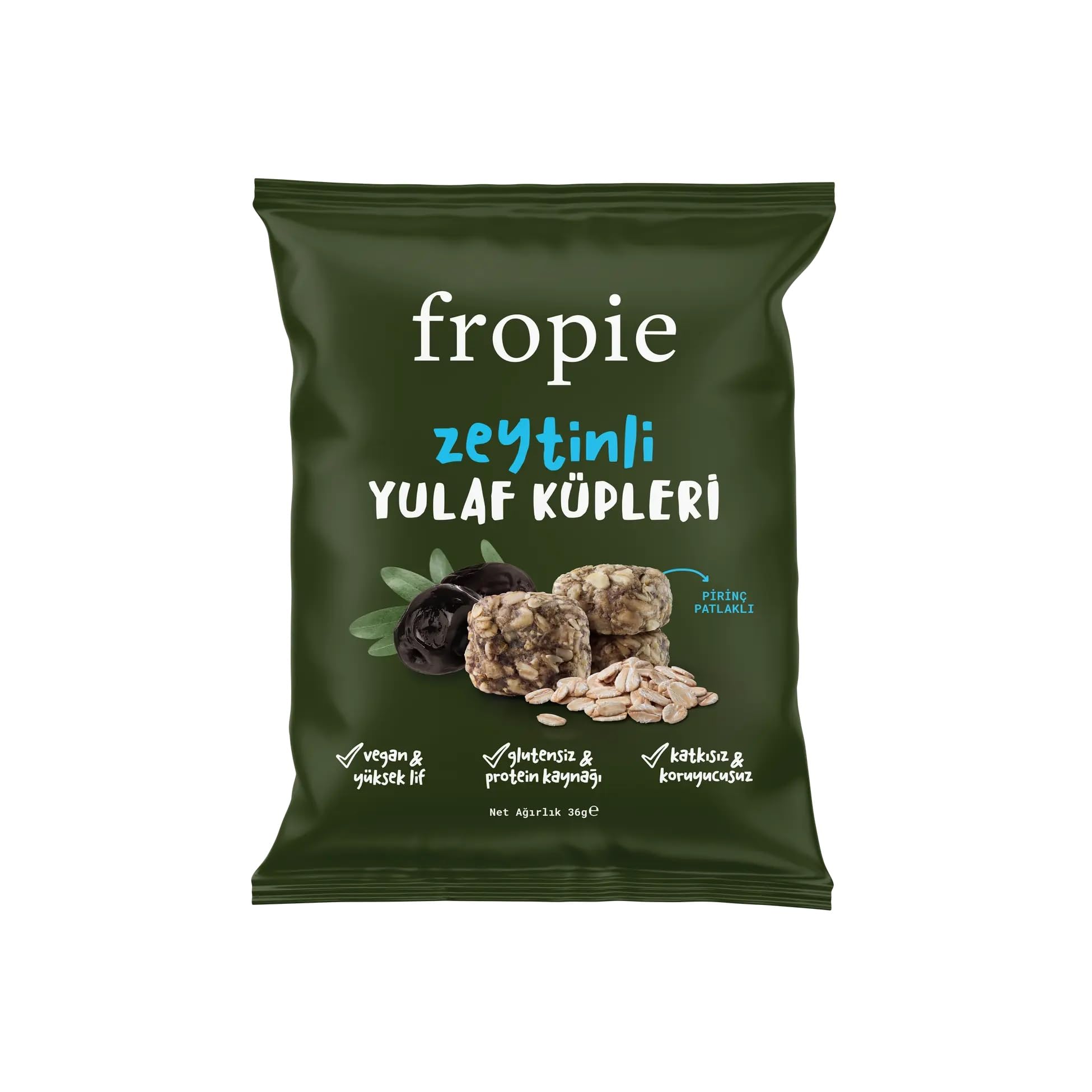 Fropie Glutensiz Yulaf Küpleri Zeytinli 36g