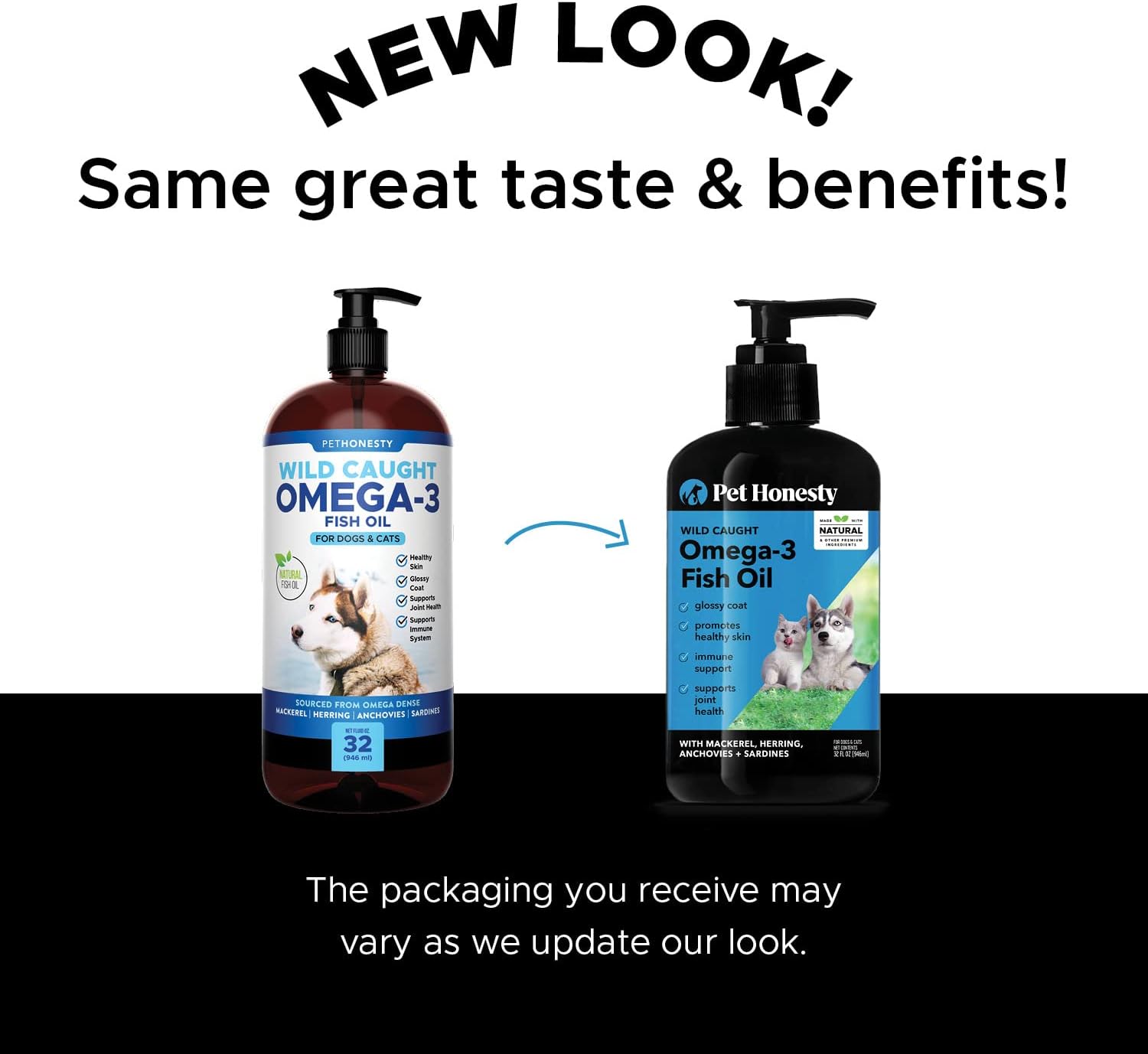 Pet Honesty Omega-3 Fish Oil for Dogs and Cats (32oz) - Better Than Salmon Oil for Dogs - Skin and Coat Supplement - EPA + DHA Fatty Acids - Supports Shedding, Skin, Immunity, Joint, Brain & Heart : Pet Supplies