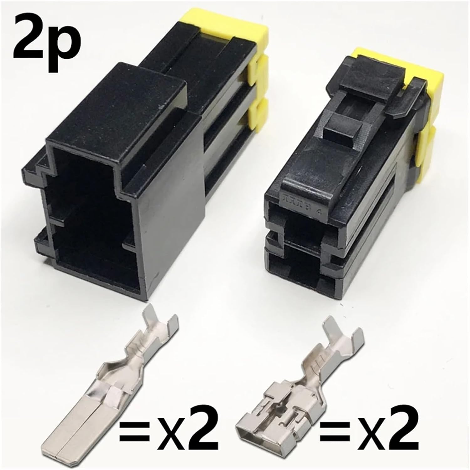 DJ7021Y-9.5 Automotive Wire Harness Male Female Docking Plug 2-pin High Current Cable Connector 1p2p Socket Terminal Sheath (Color : 2p, Size : 5sets)