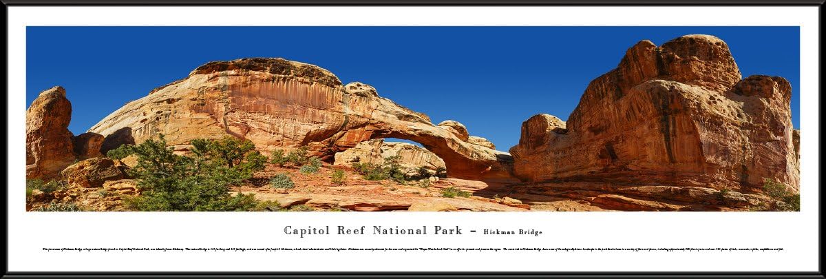 Capitol Reef National Park - Hickman Bridge- Blakeway Panoramas National Park Posters with Deluxe Frame
