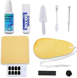 Clarinet Cleaning Kit 11-in-1, Clarinet Care Maintenance Set with Key Oil, Cork Grease, Lint-Free Microfiber Swab, Mouthpiece Brush, Woodwind Accessories for Students and Beginners