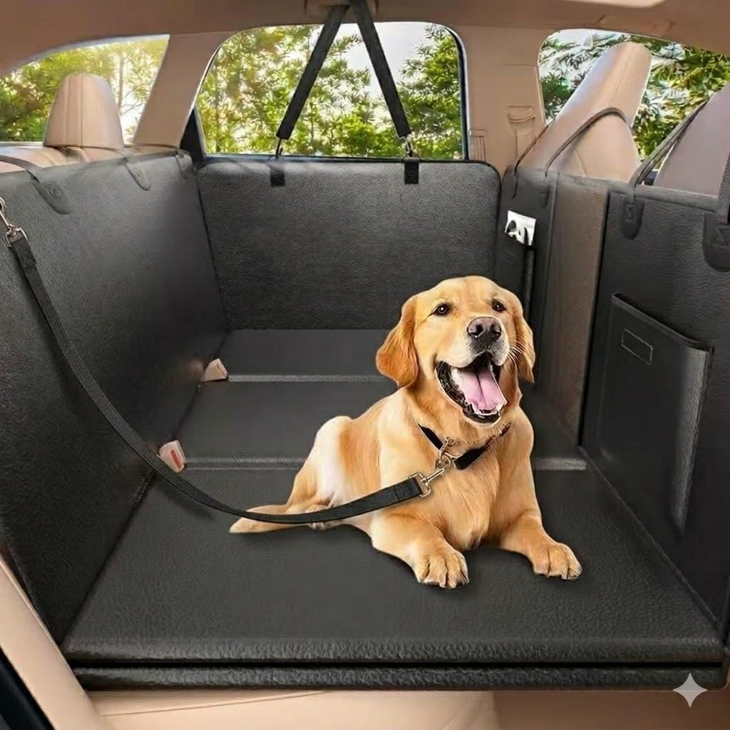 QIZUN Dog Car Seat Cover for Nissan X-Trail T33 Qashqai J12 Ariya e-Power 2024, Back Seat Extender Dog Hammock with Hard Bottom, Pet Travel Bed, Heavy Duty Water