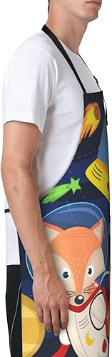 Miniatura 25 de Delantales para mujer con bolsillos, delantal de chef ajustable, correa para el cuello, delantal de cocina impermeable