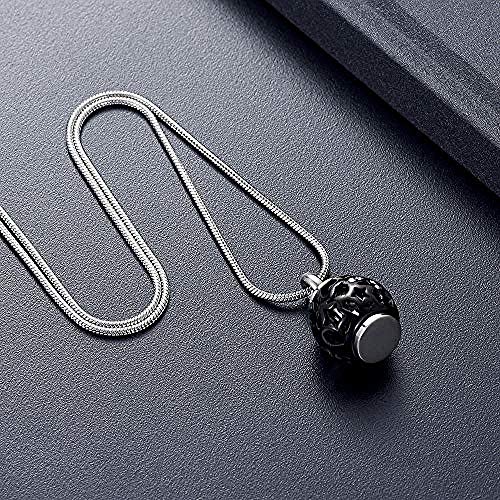 Preisvergleich Produktbild Neuheit Halsketten Anhänger Schmuck für Mama Gravierte Laterne Feuerbestattung Schmuck für Asche Begräbnisdenkmal Urne Halskette Eschenhalter Andenken Anhänger Medaillon-Schwarz