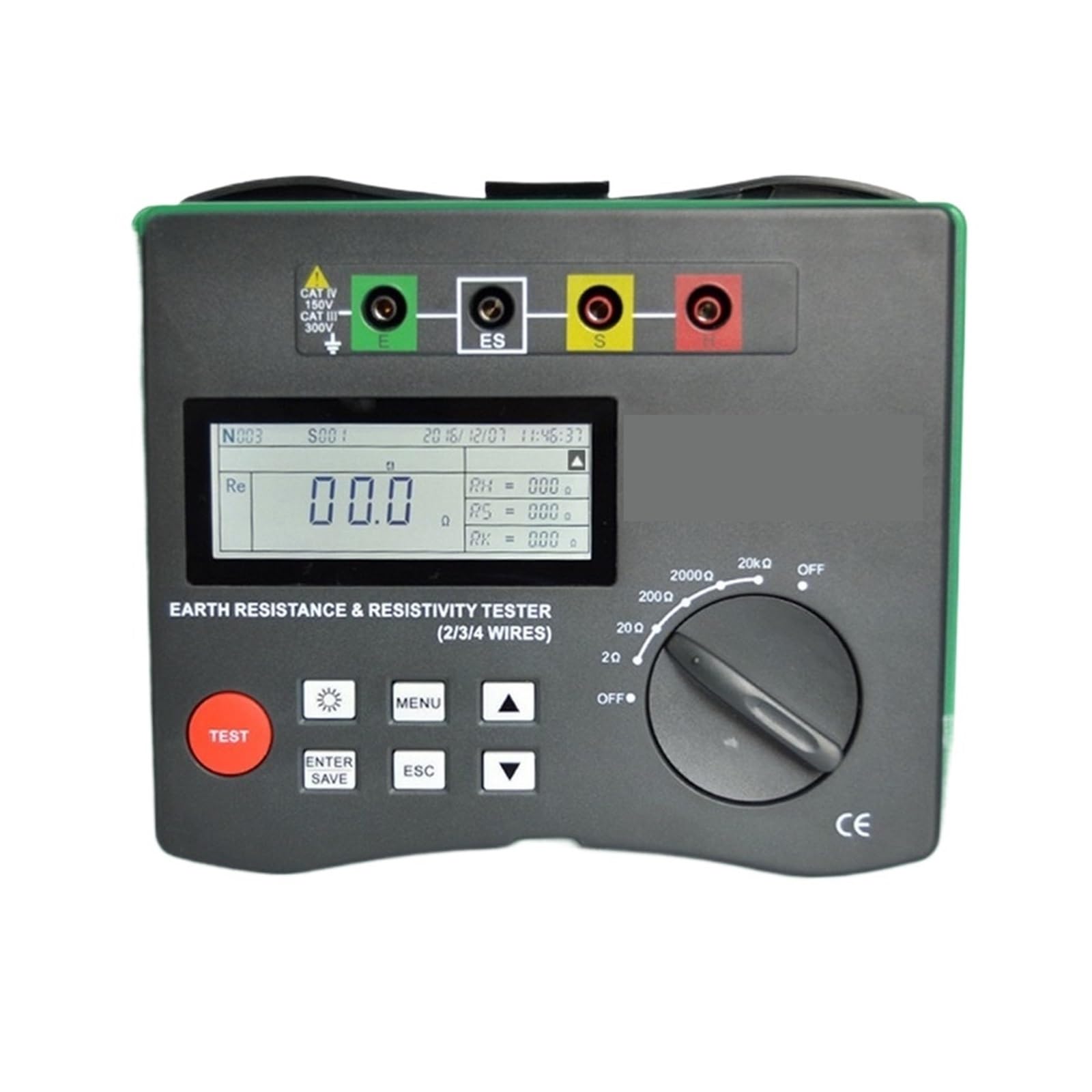 Widerstandstester, Isolationswiderstandstester Messgerät Digital Megger Boden Erde Erdungswiderstand Spannungsprüfer Megohmmeter Voltmeter