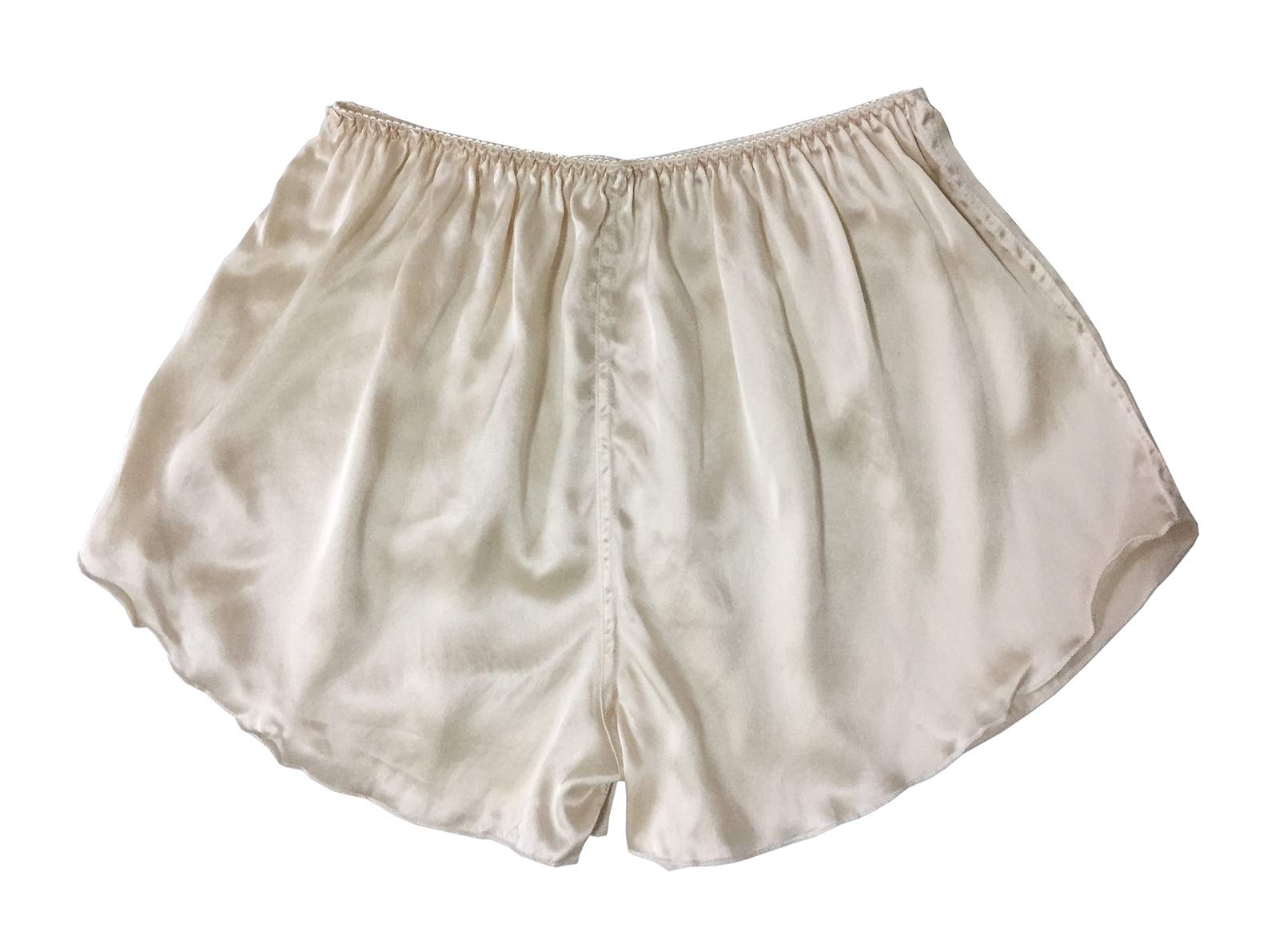 LSHARON Lady's 100% Mulberry Silk Sleepwear Shorts Underwear Nightwear Shorts Boxer Shorts (Champagne)