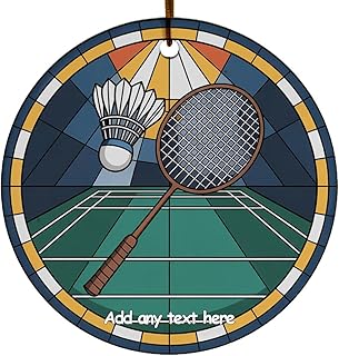 Badminton Racket & Shuttle Ceramic Ornament – Christmas 2025 Holiday Ornament Gift for Sports Fans, Family, Friends or Couples Who Love Badminton Racket & Shuttle B50FeE