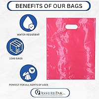 Vista 7 de ASSUREPAK Bolsas de mercancías troqueladas de LDPE - 500 bolsas - 12"x15" - 1.5 mil - Rosa - 1215DCPINK