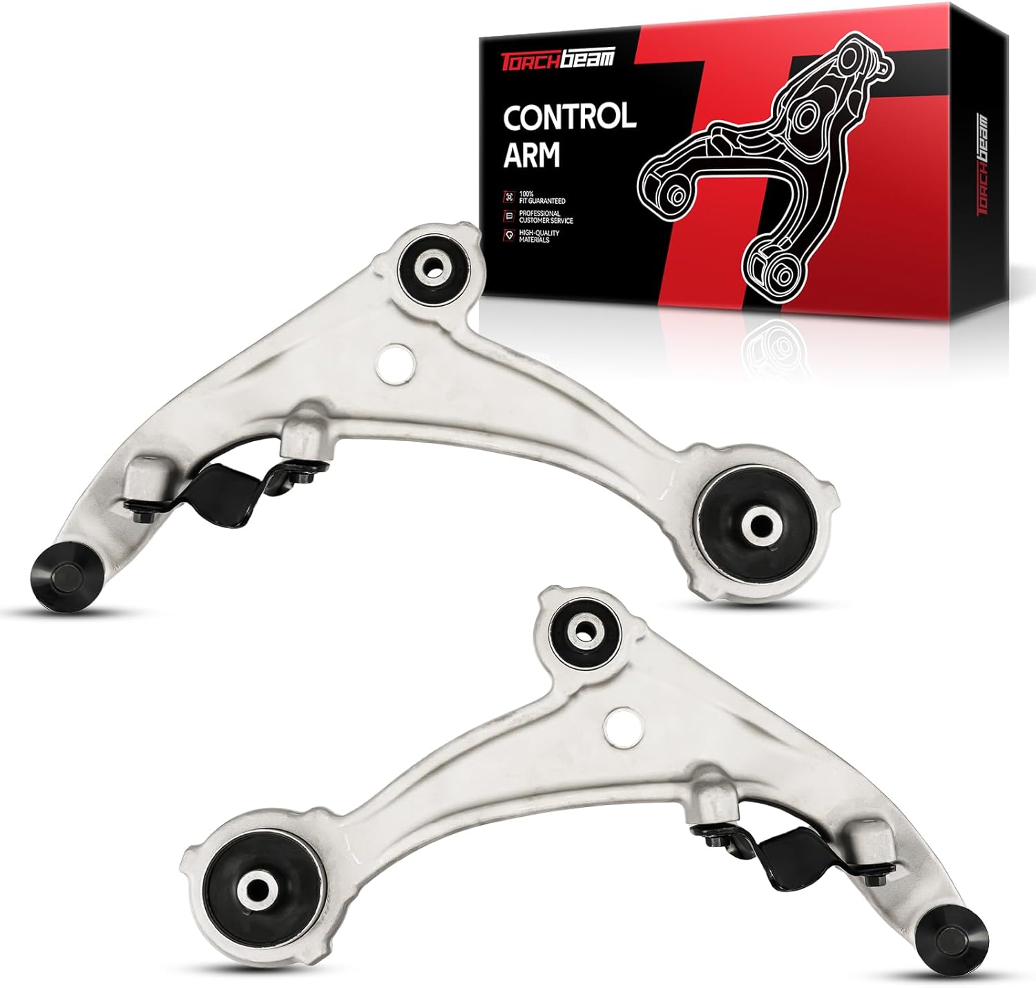 Torchbeam 2pcs Front Lower Control Arms, Suspension Kit with Ball Joint Tie Rod End Sway Bar Link for Altima 2007-2013, Replace for K620195 K620196