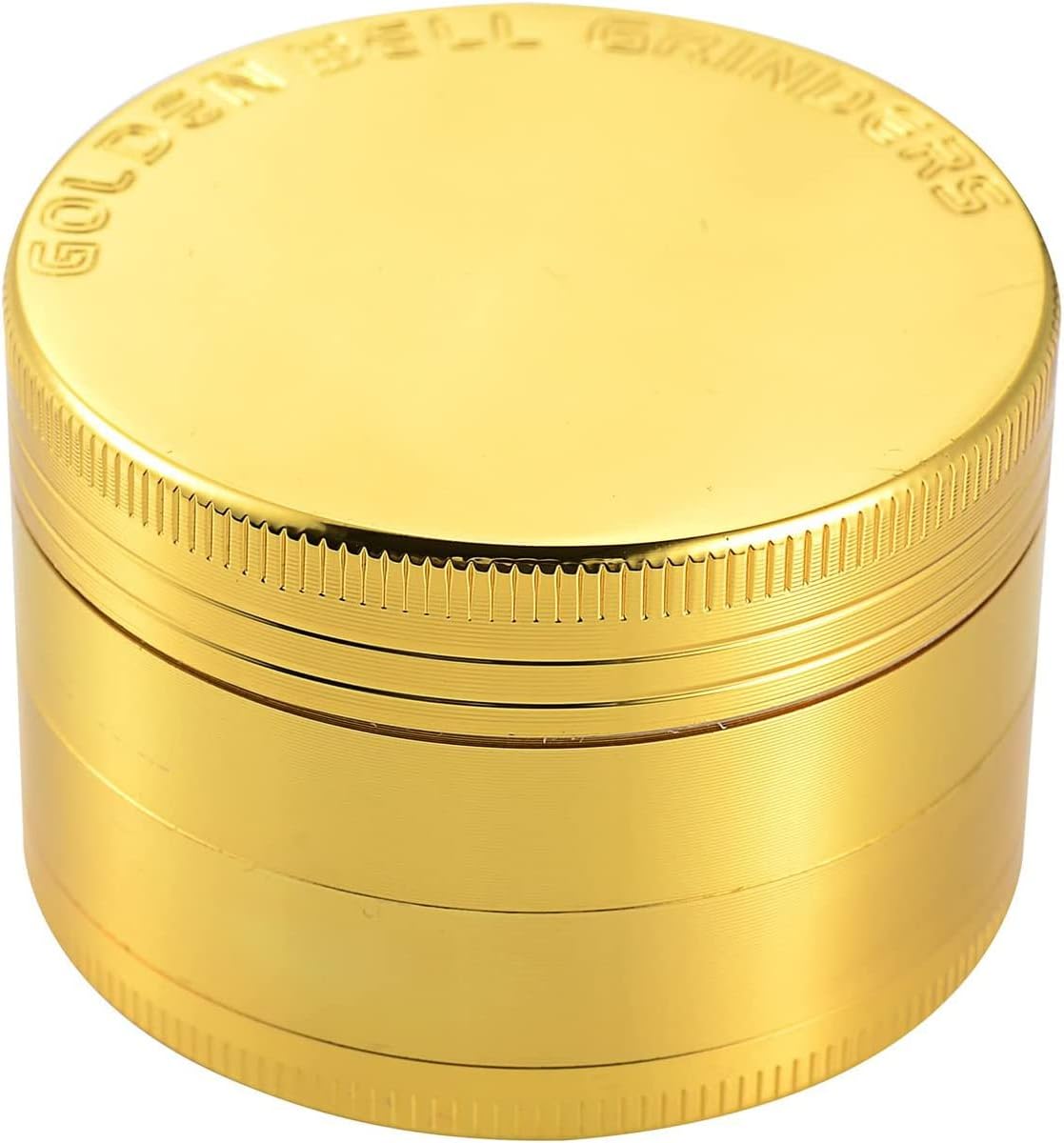 Golden Bell 2 inch Grinder 4 Layer Spice Grinder with Pollen Catcher Zinc Alloy Grinder - Gold