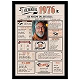 1976 / Con 5 campos Personalizables / Tarjeta Regalo Cumpleaños / 50 Aniversario / Año de Nacimiento / Cartel Decoración Fiesta / Felicitación 50 años Hombre o Mujer / Regalo Original y Especial