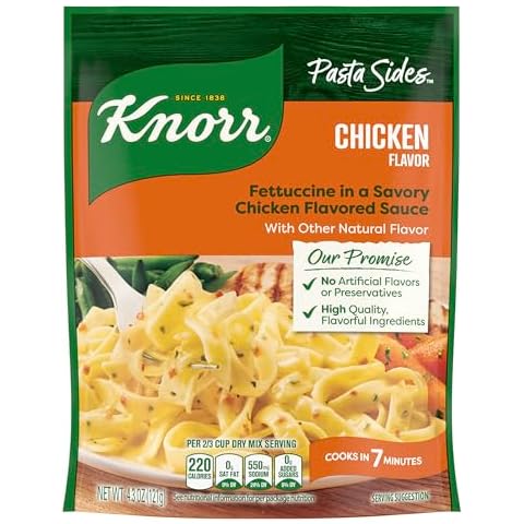 Knorr Pasta Sides Chicken Fettuccine For Delicious Quick Pasta Side Dishes No Artificial Flavors or Preservatives 4.3 oz Cover