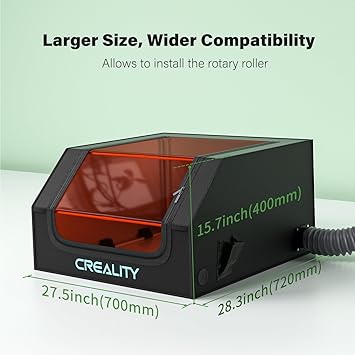 Creality Laser Engraver Enclosure, Isolate Smoke Laser Cutting Machine Protective Cover, Against Odor and Noise Enclosure with Vent for Creality, xTool and Other Laser Engraver, 27.5x28.3x15.7 inch
