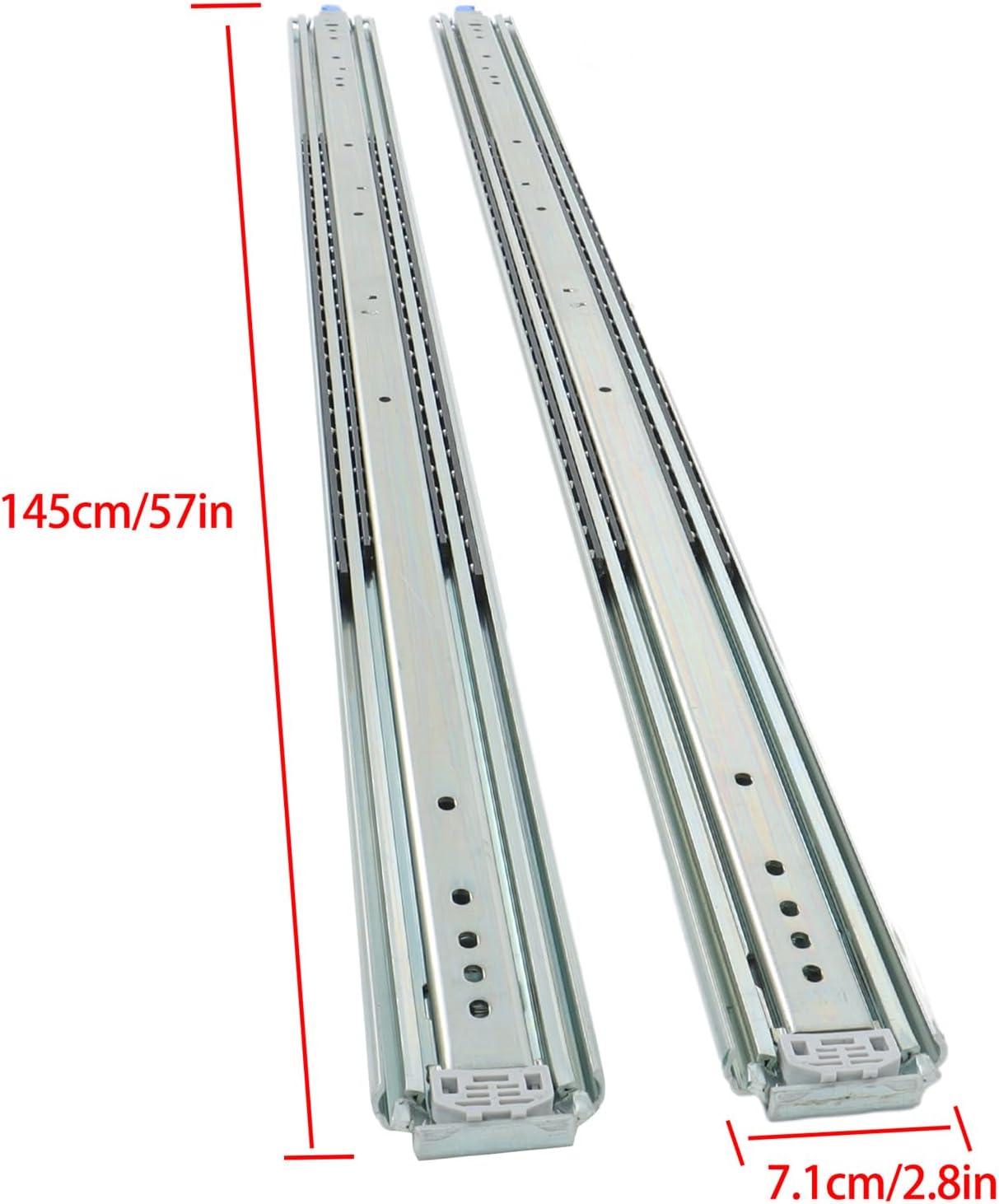 findmall Industrial Heavy-Duty Drawer Slides 56 Inch (500lb Capacity) - Locking Full Extension Ball Bearing Rails for Tool Chests, Workbenches, Truck and RV Cabinets
