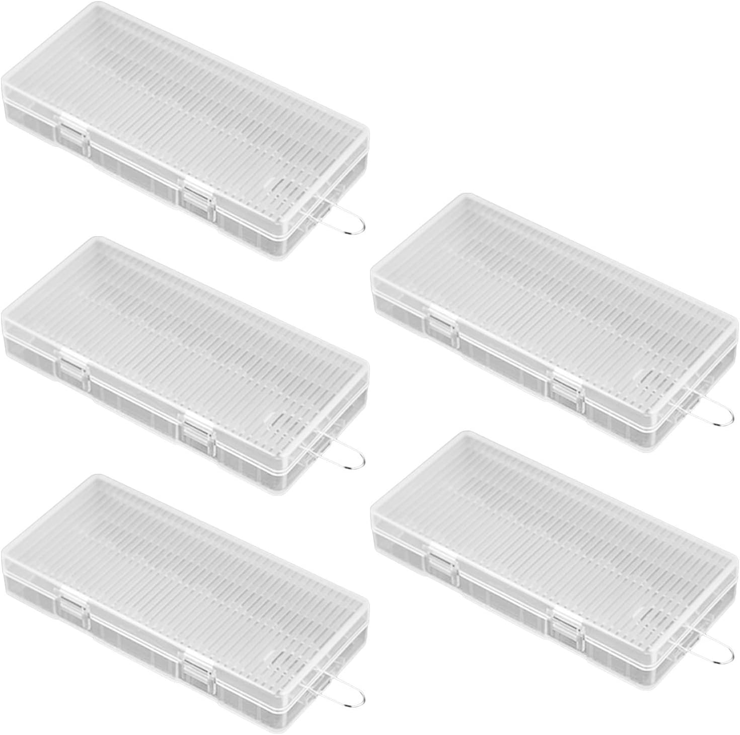 Aa Battery Plastic 5pcs Holds 8 Batteries Storage Box for Home Office | 5slot Layout, Portable Organization, Lithium Cell Disposal and Recycling