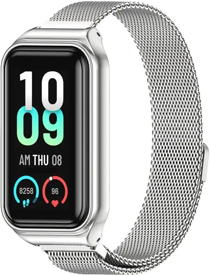 NSmart - Pulseira de aço inoxidável magnética e metal NSmart compatíveis com Amaz Fit Band 7