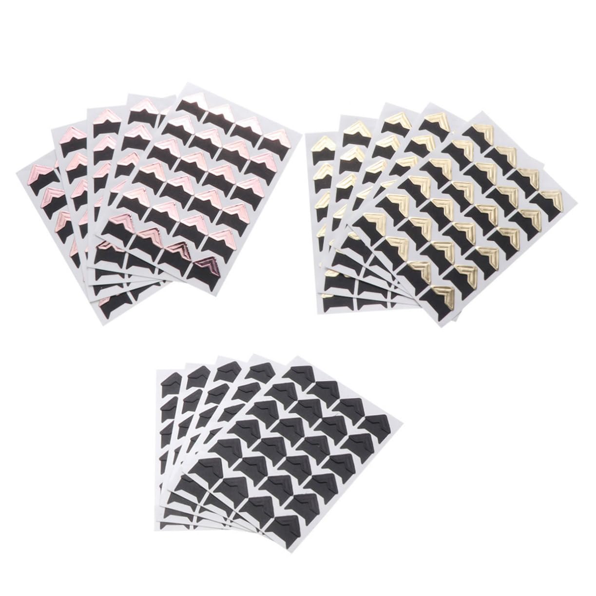 FONDOTIN DIY Photo Album Corner Stickers 15 Sheets Self-Adhesive Paper Corners Retro Design for Scrapbooking Photo Frames