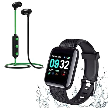 Waterproof Smart Watch for Xiaomi Mi 6 Plus Touch Men Women Fitness Tracker Blood Pressure Heart Rate Monitor for Girls & Boys with Z1 Wireless Bluetooth Headset Hand-Free Calling, Sweatproof