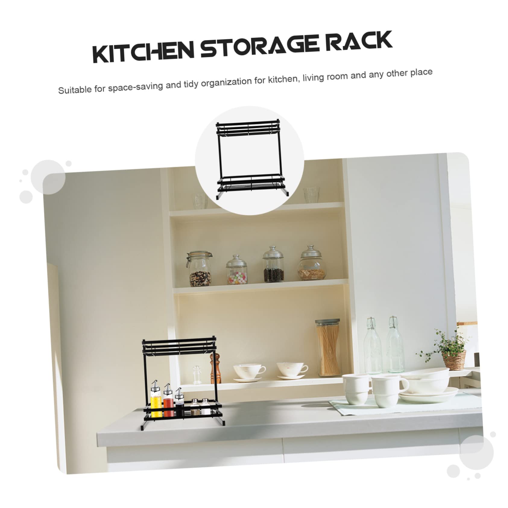 Cabilock Mensola Portaoggetti Per Spezie Organizer Per Armadietti Da Cucina Rastrelliera in Ferro Per Utensili Da Cucina Portabottiglie Per Spezie
