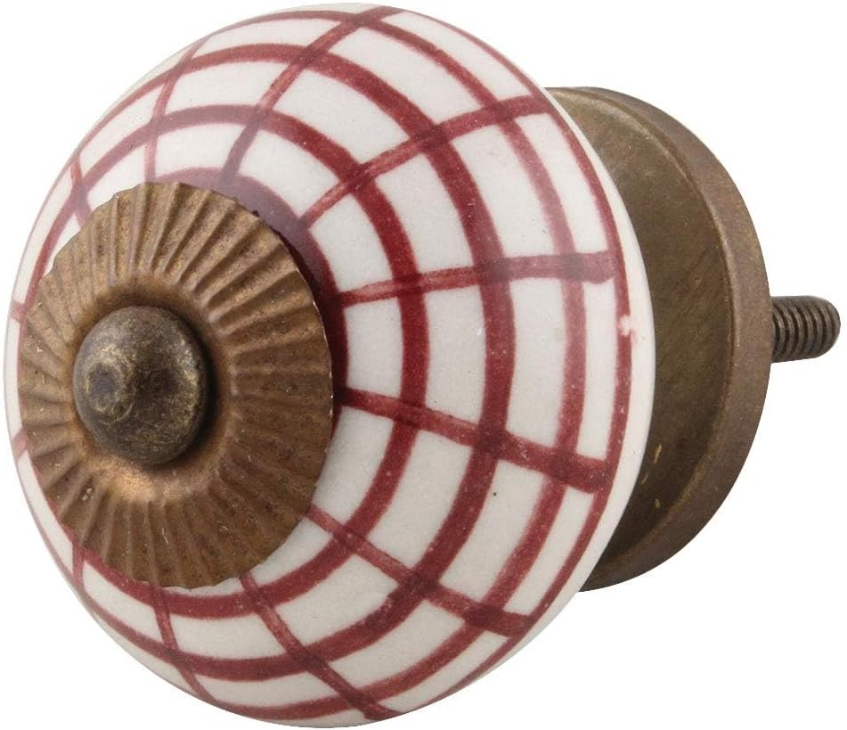 Indian Shelf 25 Pieces Multicolor Kids Wardrobe Knobs Spider Net Stripe Kitchen Cabinet Hardware Ceramic Wardrobe Pulls