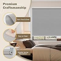 Vista 5 de SEEYE Persianas enrollables opacas sin cordón, para ventana, impermeable, con aislamiento térmico, protección UV, para el hogar, cocina, baño