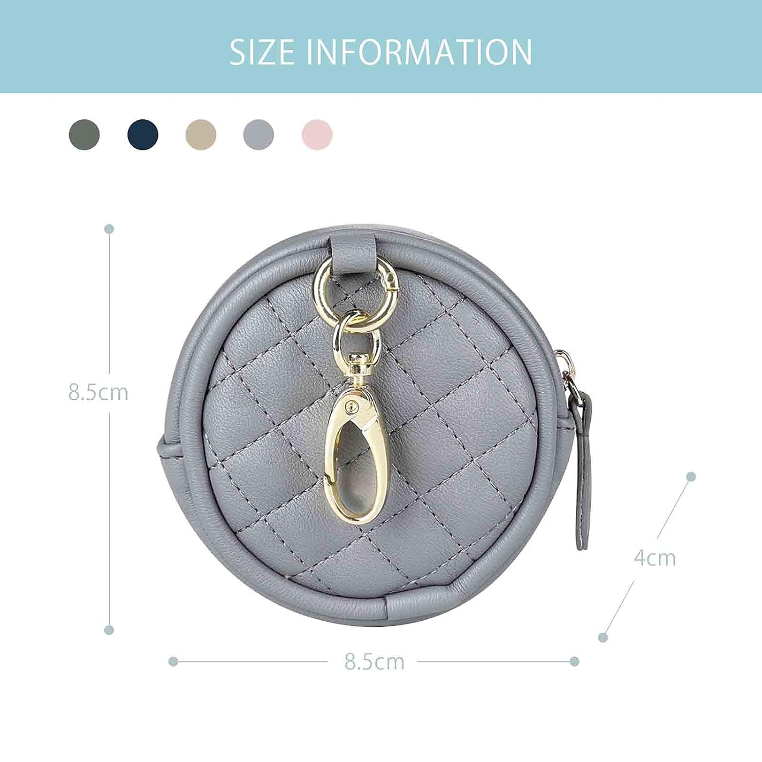 SONARIN Leather Dummy Case with Clasp,Portable Soother Pod Pacifier Case Pacifier Holder Soother Storage Box for Holding 2 Pacifiers or Nipple Shields,Attach to Diaper Bags(Grey)