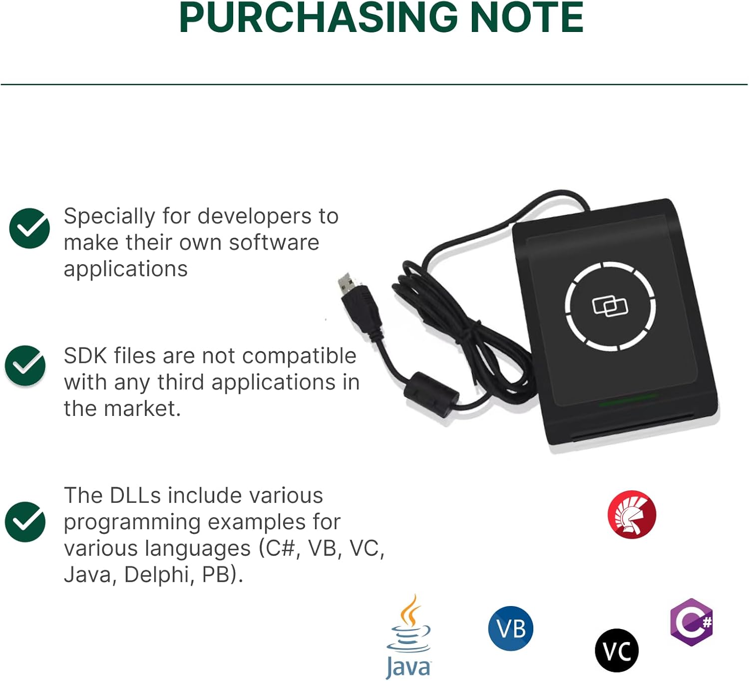 Fongwah 13.56MHz RFID Reader/Writer S9-BU-13-00, Support ISO 14443A (S50 1K/CPU/NFC Chip) and ISO 7816 Contact Cards