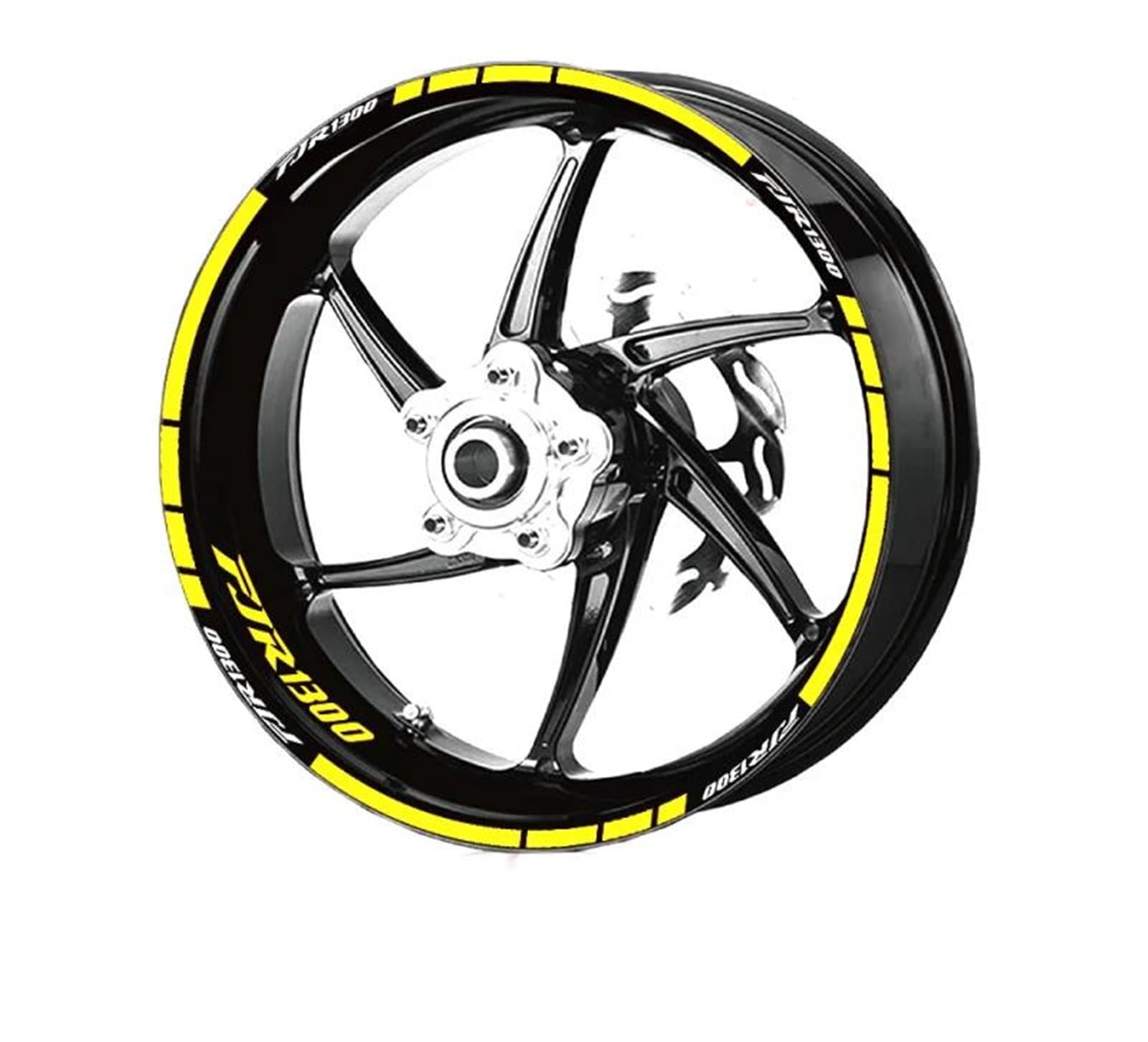 Jganrf Yellow For Fjr1300 Fjr1300 Fjr 1300 Motorcycle Wheel Rim Stickers Stripes Reflective Waterproof Tire Front Rear Decal