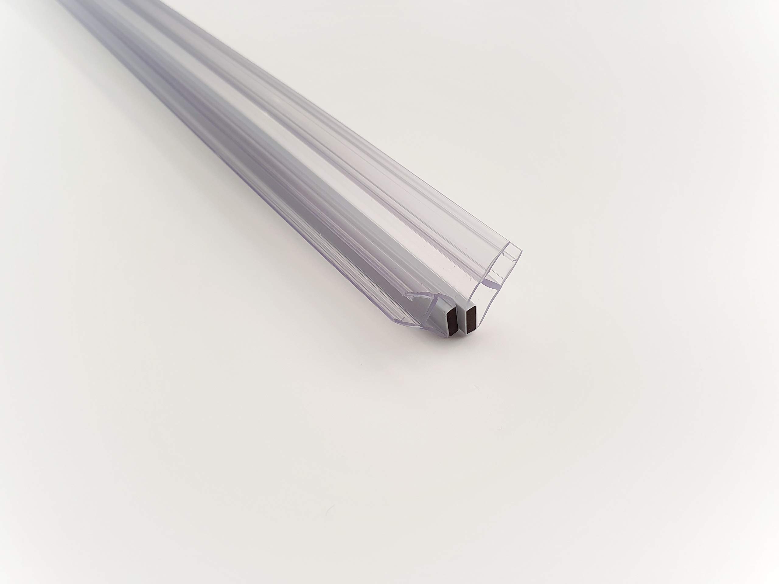 Kristhal Magnetdichtung für Duschtüren 90°, Duschtürdichtung für 6 oder 8 mm Glas, Dichtungspaar mit Magnetstreifen, Anschlag aus 2x 45° Magnetdichtung, Art.Nr. 008AW+008A1W (8 mm Glas)