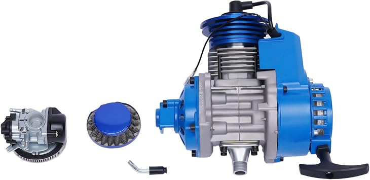 49/50CC 2 Stroke Racing Engine Motor, High Performance Complete Engine Motor For Pocket/Quad/Dirt Bike Mini ATV Scooter, Aluminum Pull Start Engine Starter Motor With Alloy Head & Air-cooled