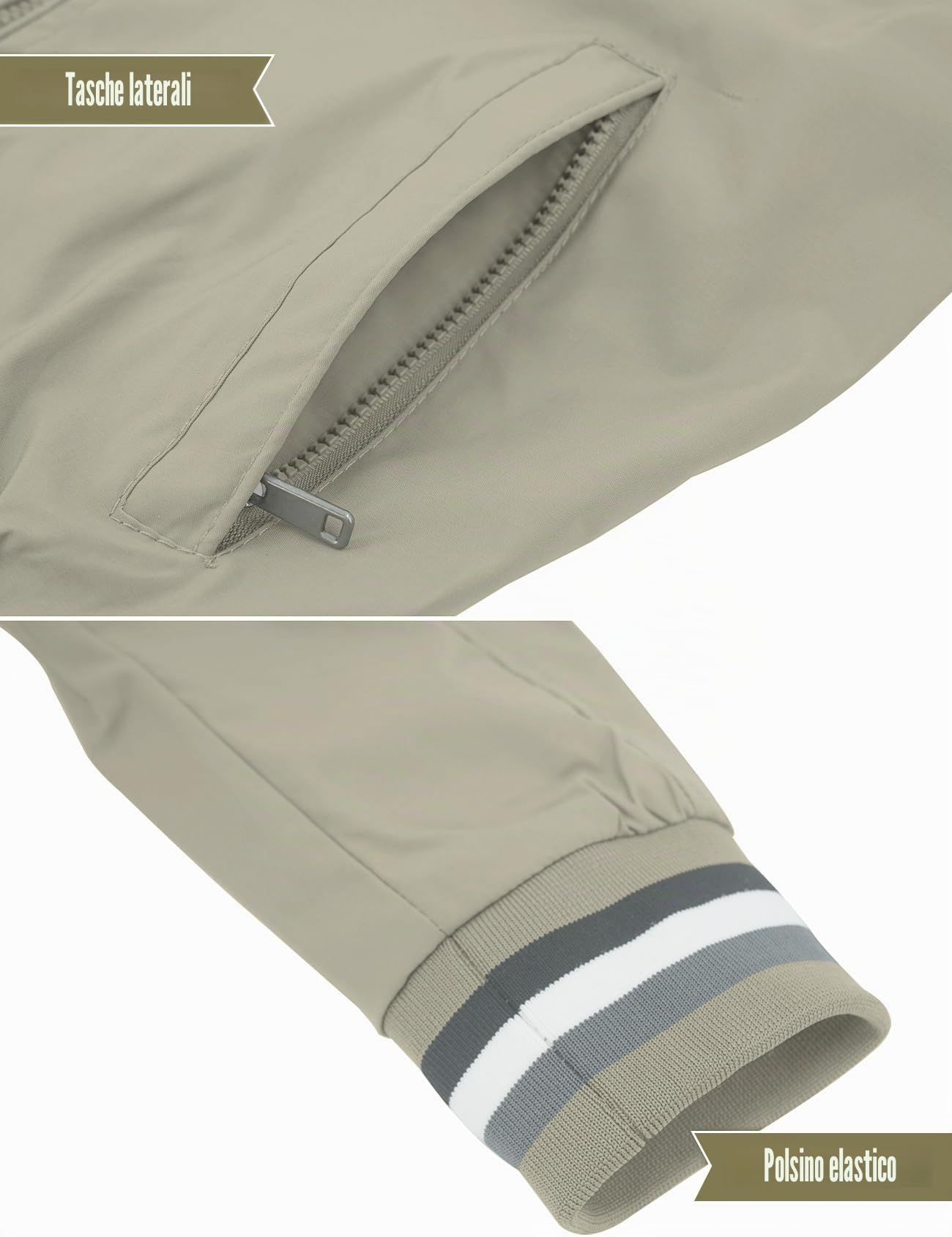 AIEOE Giacca Leggera da Uomo Casual Antivento Bomber Giubbino Classica Primavera Estate Giacchetto