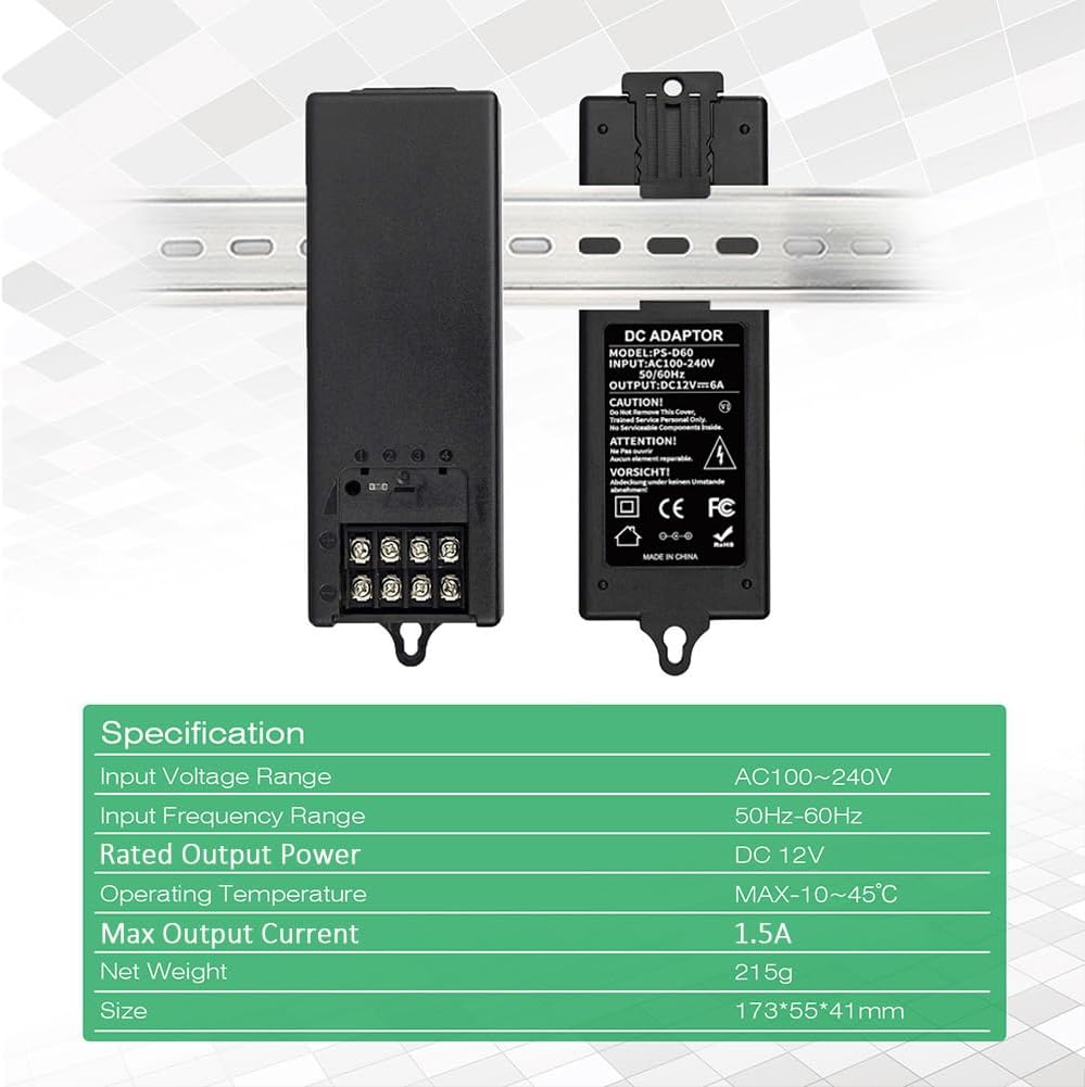 4 Channel CCTV Camera Power Supply 6A 12V Din-Rail Mounting Distribution Power Adapter with PTC Fuse
