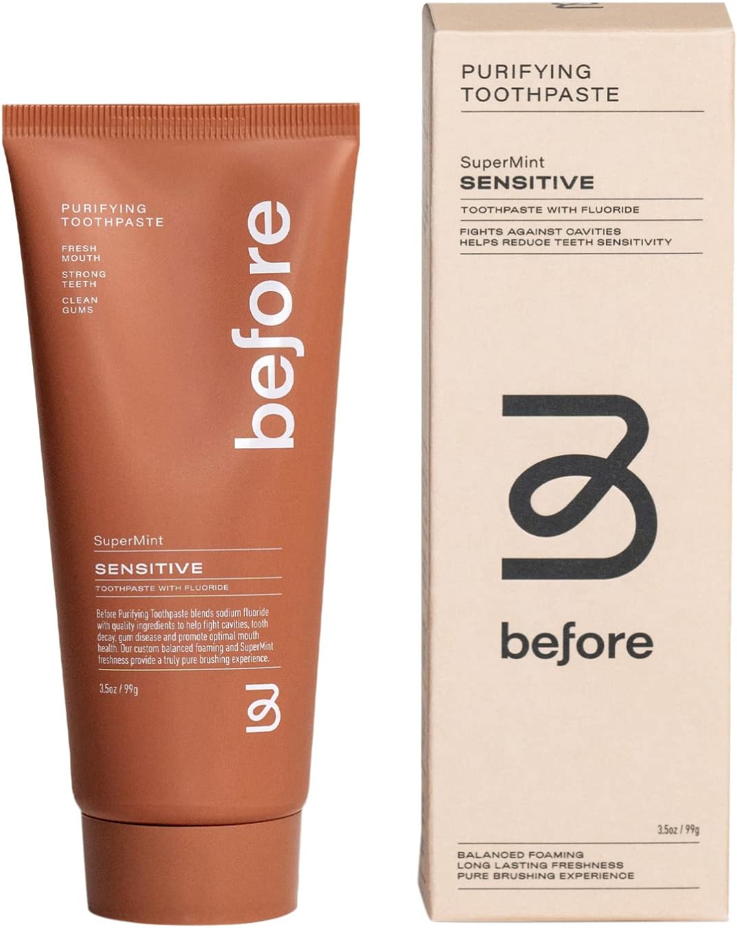 Before | Sensitive Anti-Cavity Natural Toothpaste with Fluoride | Mint