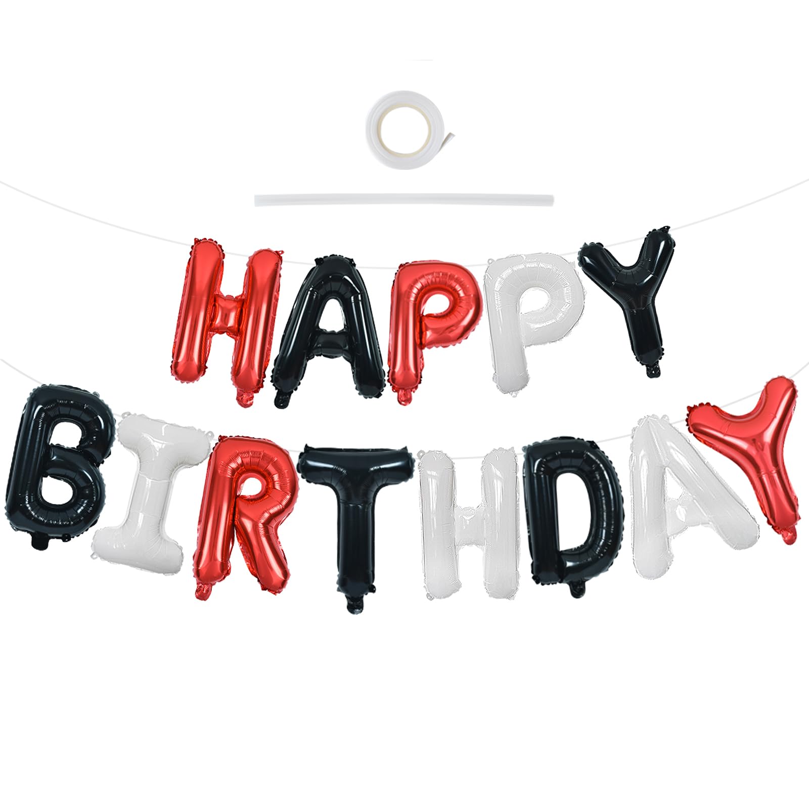 Happy Birthday Balloons Banner - Black Letter Balloons -27