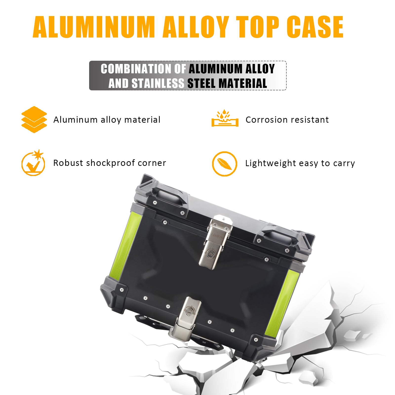Kuferek motocyklowy Topcase, 55 l, ze stopu aluminium