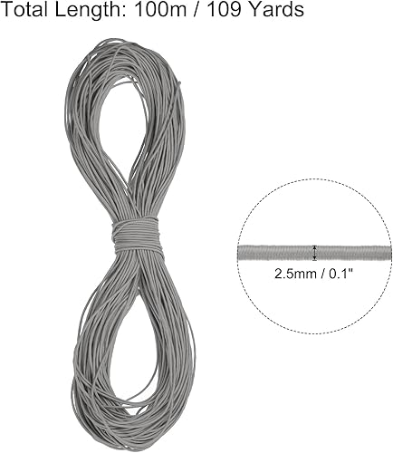 Vista 121 de PATIKIL Cuerda elástica elástica de 1/8 pulgadas, 11 yardas (0.118 in x 32.8 ft), color verde militar para manualidades, correas de gancho